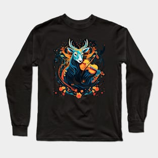 Antelope Playing Violin Long Sleeve T-Shirt